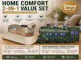 Winter Home Cleaning Comfort Kit - Green Retro Train Aromatherapy Humidifier and White Cordless UV V888-ELOSUNG53557