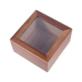 Elegant Walnut Wood Desktop Box with Window Design for Sundries V1370-AZ4-16860