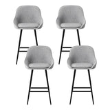 Artiss 4x Bar Stools Upholstered Stool Counter Seat Kitchen Dining Chairs BA-TW-8089-GYX4