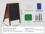 VEOVR A Frameboard Sign, 50x102 cm Double-Sided Sidewalk Signs, Freestanding Vintage Wooden V952-LSCTB2040INCHRVHUV0