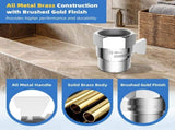All Metal Shower Head Flow Control Valve, G1/2 Brass Shut-off Valve with Metal Handle Lever, 90 Inch V1258-DP02-C-810