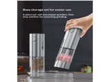 Mini Electric Salt and Pepper Grinder Set with Base, USB Rechargeable, Small Automatic Salt Pepper V1366-AZ2-W-02042
