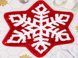 Winter Snowflake Rug Red Bath Mat Bathroom Decor Welcome Non Slip Xmas Washable Bathtub Tub Doormat V1259-DP01-A-5598