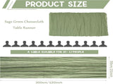10 Pack Sage Green Cheesecloth Table Runner 10FT Boho Gauze Fabric Table Runner Vintage Rustic Sheer V1258-DP02-C-350
