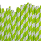 200 Pack Green White Drinking Straws Biodegradable Eco Paper Birthday Party Event Bistro Bar Cafe V382-GREENSTRAW200