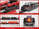 Model Train Set, Remote Control Train Toys with 3Way Smoke Locomotive, 5 Train Cars, Luxury Track V1107-CS-ZQHCGDTZ