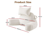 Giselle Bedding Reading Pillow with Detachable Neck Roll & Armrests Sit Up Pillow for Bed Back PILLOW-READ-VEL-BG