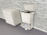 42L Rubbish Bin Waste Trash Can Pedal Recycling Kitchen Wheel 2 Compartment V63-834811