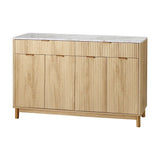 Artiss Buffet Sideboard Cabinet Kitchen Storage Cupboard Marble 2 Drawers Pine FUR-Z-SID140-WD-AB