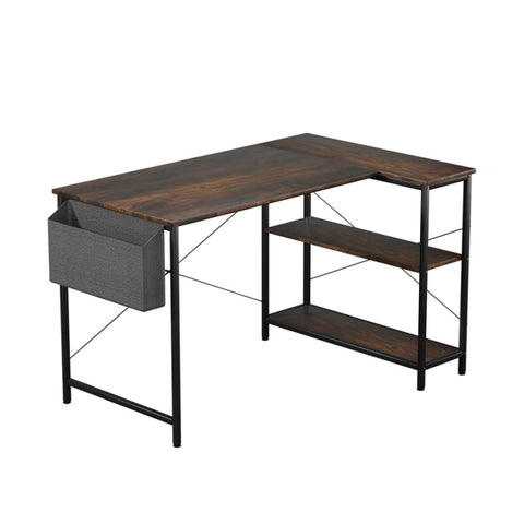 Levede L Shaped Computer Desk Corner Desk Brown DH1052-100-BR