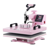 VEVOR Heat Press Machine 15x15 in 8 in 1 with 30oz Tumbler Press T-Shirts Pink V952-YTS30OZ151581P6S3V3