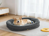 Pawz Orthopedic Plush Dog Bed Soft Washable Pet Bed Grey Cosy Cushion L Size PT1354-L-GY-AU