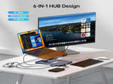 BENFEI 380GY Laptop Stand with USB C 6 in1 4K60Hz HDMI, 4 x USB3.0, 100W PD Docking Station V28-ELEBEN380GY