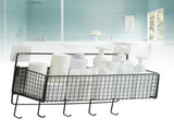 Wall Mount Storage Basket Multifunctional Iron Wall Hanging Organizer Rack with Hook for Kitchen V1294-YM0901-3117240211412