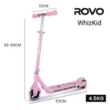 ROVO KIDS WhizKid Electric Scooter, Ages 5-11, Adjustable Height, AU Compliant, Lithium Battery, V219-TRNESCRVG1PA