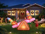 Jingle Jollys Christmas Inflatable Seesaw 1.8M Height LED Outdoor Decorations Illuminated XMAS-INF-SEESAW-6FT