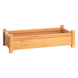 Green Fingers Garden Bed 65x33x16cm Wooden Planter Box Raised Container Growing GARDEN-WOOD-BOX-65