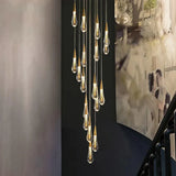 BAMDECOR LT12 18-Heads Solid Crystal Rain drop Chandelier High Ceiling Foyers Entrance Chandeliers V255-BAM-LT12-18-GOLD