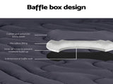 Giselle Bedding 3-Zone Pillowtop Mattress Topper 1000GSM for Back Pain Relief Washable with 45cm TOPPER-3ZONE-CHAR-KS