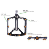 Lightweight Universal Mountain Bike Pedals for BMX Road Wide 4 bearings Riding Pedal V1370-AZ4-12639