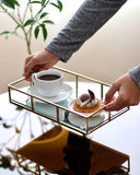 Tray Gold Mirror Decorative for Storage Jewelry and Makeup accessories V178-12580