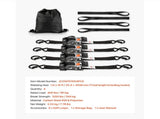 Retractable Ratchet Straps, 25.4 mm x 3 m, Tie Down Straps with S Hooks, 544 kg Break Strength, 4 V952-SXGJLD1INCH1LTOCP001V0