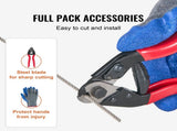 Wire Rope Kit, 3.18 mm 305 m 316 Stainless Steel Cable with Cutter and Gloves, 7.1KN Breaking V952-BXGGSSBXG3163WG03V0