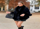 Imitation Mink Collar Knit Shawl Autumn/Winter Retro Cape, Elegant, Versatile, and V1232-FLTMLWT001