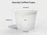 2400x 4oz Premium Small Paper Coffee Cups Espresso Macchiato Piccolo Short Black in White V563-PA0429-50-48QTY-1BOX