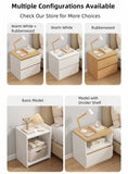 Modern Nightstand Warm White Open Storage Finger Pull Drawer Compact 47cm V360-ZC-FNBT0052-WT-1D-47