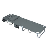 Levede Foldable Beach Lounge Chairs with Face Hole Grey OD1066-DG