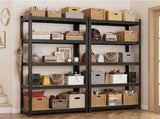 Giantz 2-Rack Garage Shelving 1.6X0.8m MDF Warehouse Shelves Storage Rack Black WR-E-8X16-BKX2