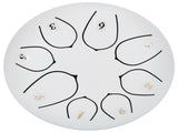 6in Tongue Drum 8Tones Ethereal Hand Pan Drums with Drumstick Percussion InstrumentWhite V1294-YM0721-3117200192313