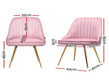 Artiss Dining Chairs Set of 4 Velvet Channel Tufted Pink UPHO-D-DIN203C-VEL-PKX4