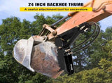 61cm Hydraulic Backhoe Excavator Thumb Attachments Weld On 1.27cm Teeth Thick Steel Plate Assembly V952-FCMZ24INDYYYG12MMV0