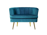 Artiss Armchair Velvet Blue Norvia UPHO-C-ARM-5108-NA