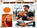 Basketball Shaped Drinking Cup with Lid and Straw Reusable Plastic Sports Themed Beverage Container V1192-AZ-W-24143