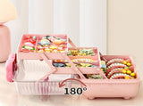 3 Tiers Desktop Storage Box Clear Cover Large Capacity Multi Grids Desk Organization Container for V1294-YM0706-3117230257111