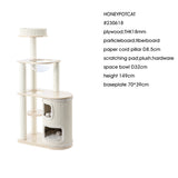 HONEYPOTCAT Fun Oasis Wood Cat Tree & Activity Barrel - 135cm V390-230618