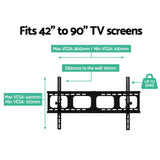 Artiss TV Wall Mount Bracket for 42"-90" LED LCD TVs Tilt Slim Flat Low Profile TV-MOUN-B-WALL-200BT