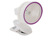 Fan with Clamp Quiet 360 Degree Rotation Rechargeable USB Portable Fan for Desk Bedside White V1294-YM0901-3113250077511