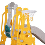 Keezi Kids Slide Swing Set Basketball Outdoor Toys Adjustable Height 140cm Green KPS-SLIDE-SWING-YE