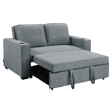 Sarantino Hoffman Linen Sofa Bed with Cushions & Cup Holders Airforce Blue SOFA-YGG-7004-LNN-BLU