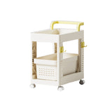Storage Cart Space Saving Plastic Rolling Storage Organizer with Hooks Handle for Office Bedroom V1294-YM0901-3117240235212
