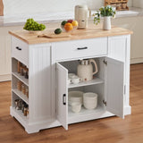 VEVOR Kitchen Island Cart Storage Cabinet Serving Cart with Drawer & Shelves V952-BFBGDKYDCFBS8BJFXV0