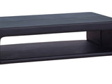 Coffee Table Upholstered PU Leather in Black Colour with open storage V43-CT-MAJ-BL