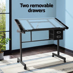 Artiss Drawing Desk Drafting Table Black DRAW-DESK-03-SI