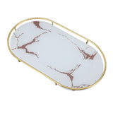 Bathroom Storage Tray Light Luxury Decorative Golden Texture Oval Bathroom Organiser Tray for Soap V1294-YM0710-3112230084611