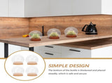 Clear Eternal Flower Glass Cover in Khaki with Cork for Decorative Use 4Pcs V1369-AZ3-W-15687
