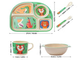 Bamboo Babies tableware set, 5-piece tableware set plate, bowl, spoon, fork, cup, recycled natural V1263-JX-2291